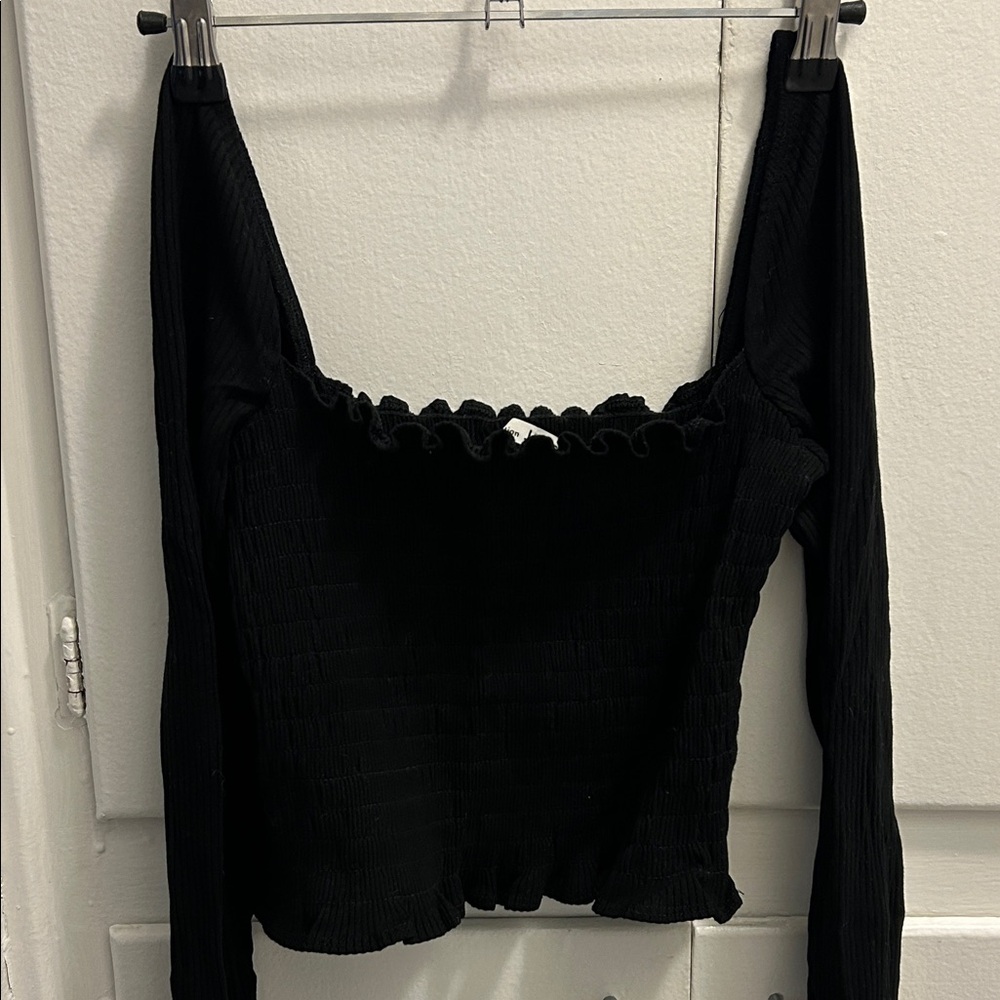 Reformation Black Ruffled Women's Top